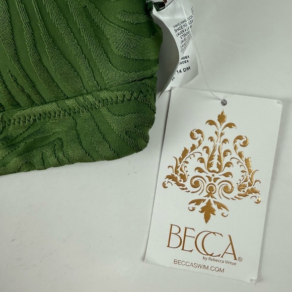 Becca Bikini Top Womens Small Green Swim NWT NEW - Picture 2 of 8